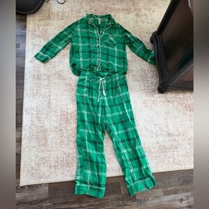 100% Cotton Green Plaid Women’s Pajamas Size Medium
